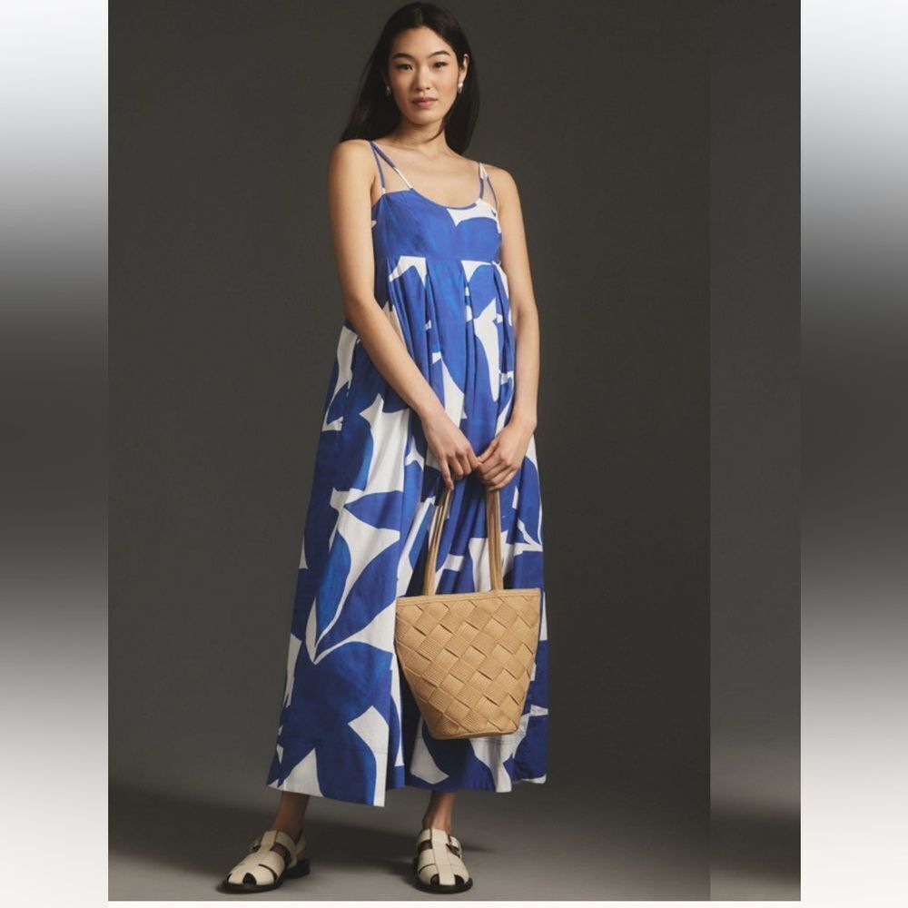 Anthropologie Printed Babydoll Smock Maxi Dress - Picture 3 of 8